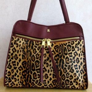 ANTONIO MELANI TWO WAY ZIP TOTE LEOPARD